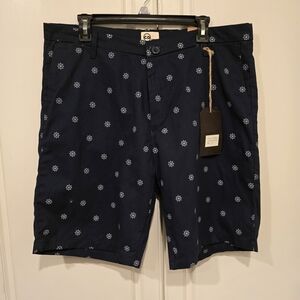 Navy Blue Patterned Men Shorts